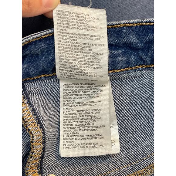 & Denim Low Waist Boot Cut Medium Blue Jeans Size 14 Pre-owned - Picture 5 of 9